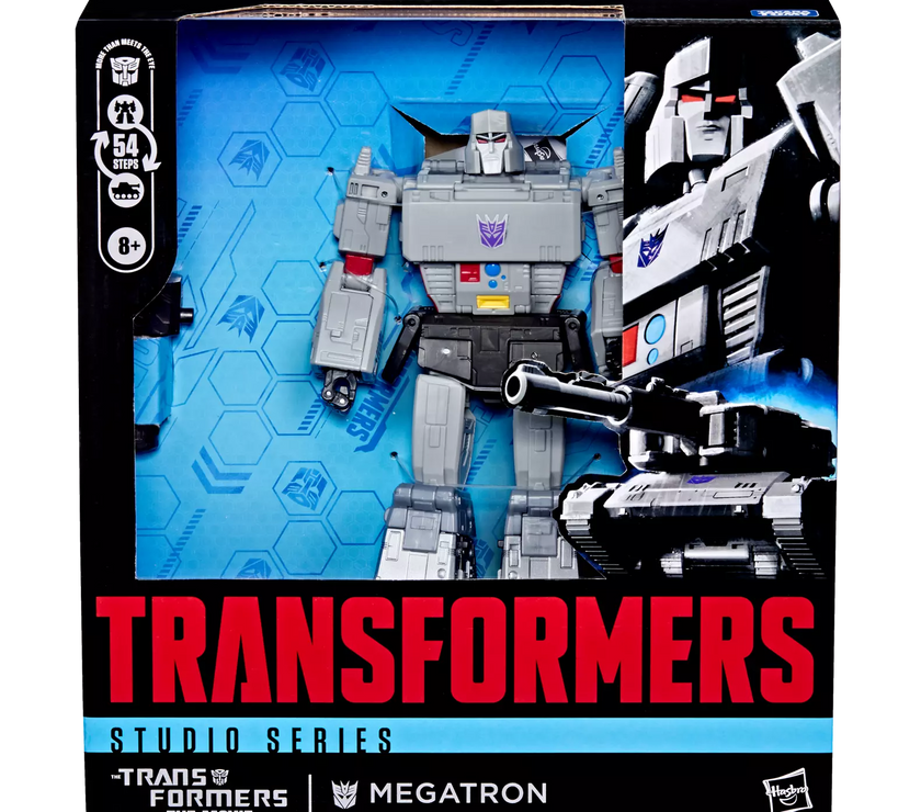 Go Figment Transformers Studio Series Megatron Leader Class figure in original packaging with tank mode transformation