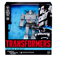 Go Figment Transformers Studio Series Megatron Leader Class figure in original packaging with tank mode transformation