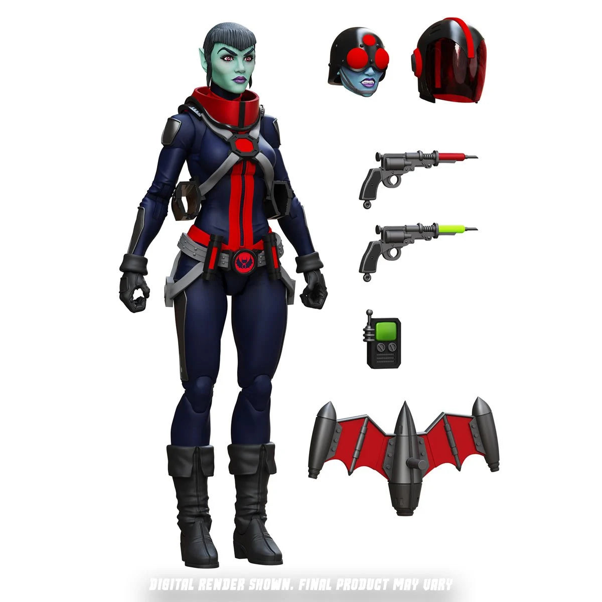 Mercy Zaleska 6" Boss Fight Studio Action Figure Epic HACKS Articulated with alternate heads guns device and wings