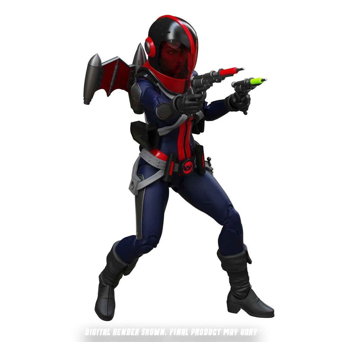 Mercy Zaleska 6" Boss Fight Studio Action Figure Epic HACKS Articulated in red and black armor