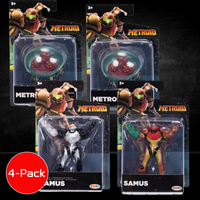 Metroid Prime 4-Pack of Figures 2.5 inch Metroid World of Nintendo 3 Points of Articulation by Go Figment collectible set