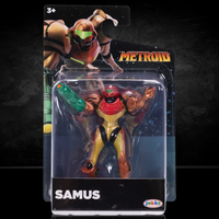 Metroid Prime 4-Pack of Figures 2.5 inch Metroid World of Nintendo 3 Points of Articulation by Go Figment Samus figure in packaging