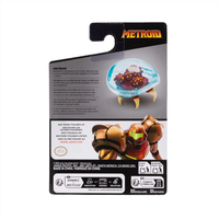 Metroid Prime Figure 2.5 inch Metroid World of Nintendo 3 Points of Articulation by Go Figment in original packaging back view
