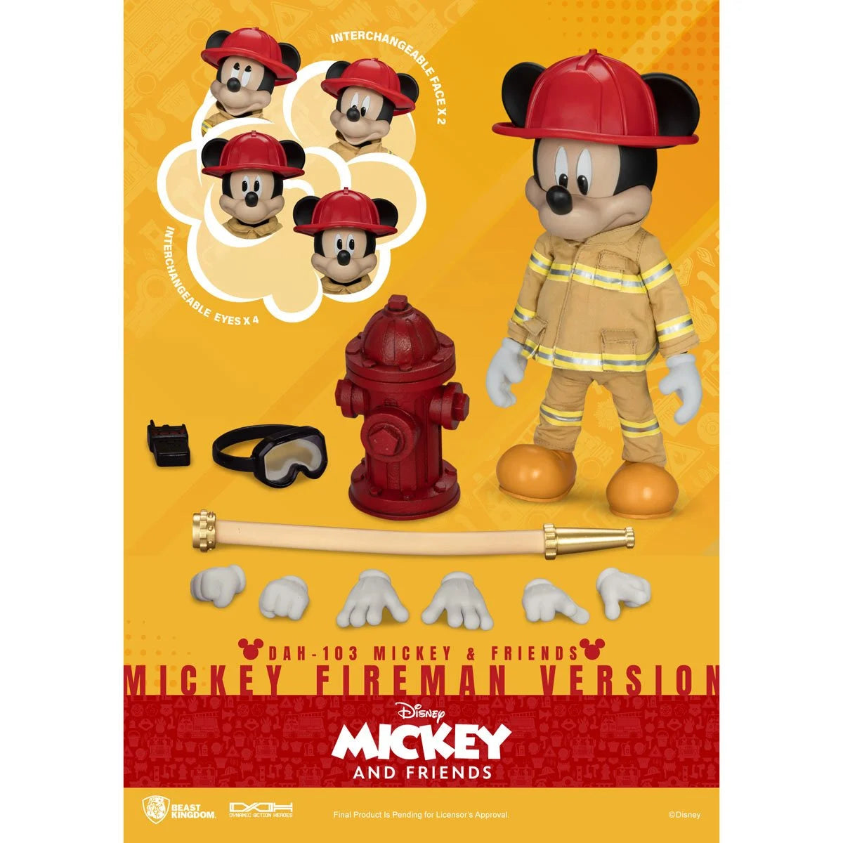 Beast Kingdom Mickey Mouse Fireman DAH-103 Dynamic 8-Ction Heroes Action Figure