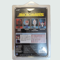 Microtron 3.75-Inch ReAction+ Figure by Super7 in original blister packaging, back view