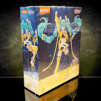 Blokees Hatsune Miku Vivid Echoes model kit from Fantastics Series featuring dynamic pose with guitar and teal twin tails