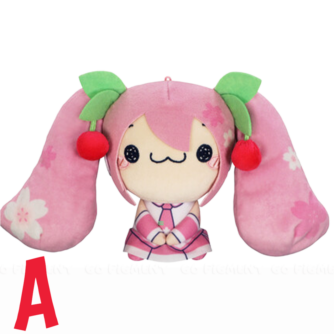 Hatsune Miku Sakura Miku Muhaha Plush U-PICK 6 Inch Official Licensed Vocaloid Collectible by UCC with cherry design