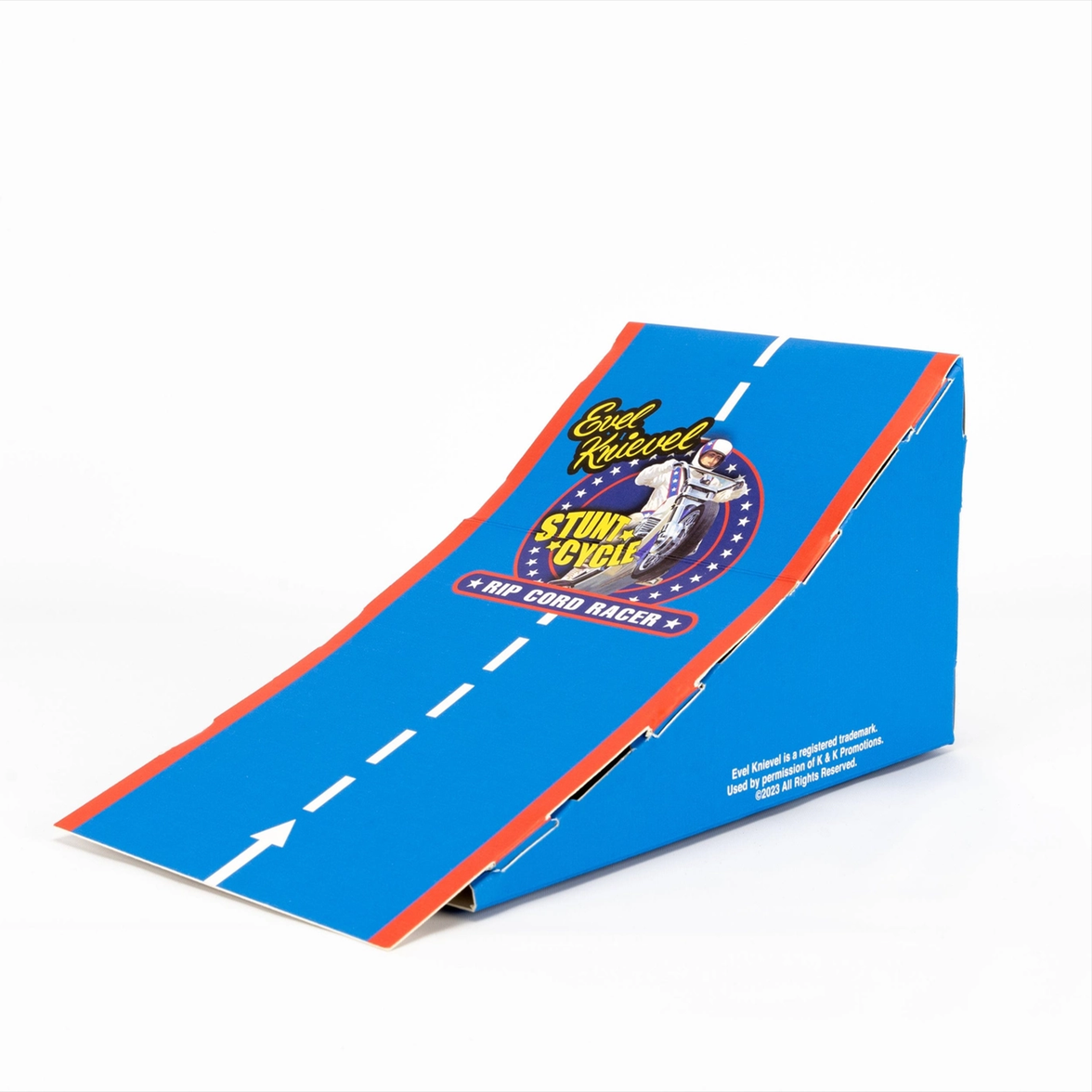 The Original 1970's Evel Knievel Stunt Cycle MINI RIP CORD Racer cardboard ramp accessory by Go Figment, 2025 release