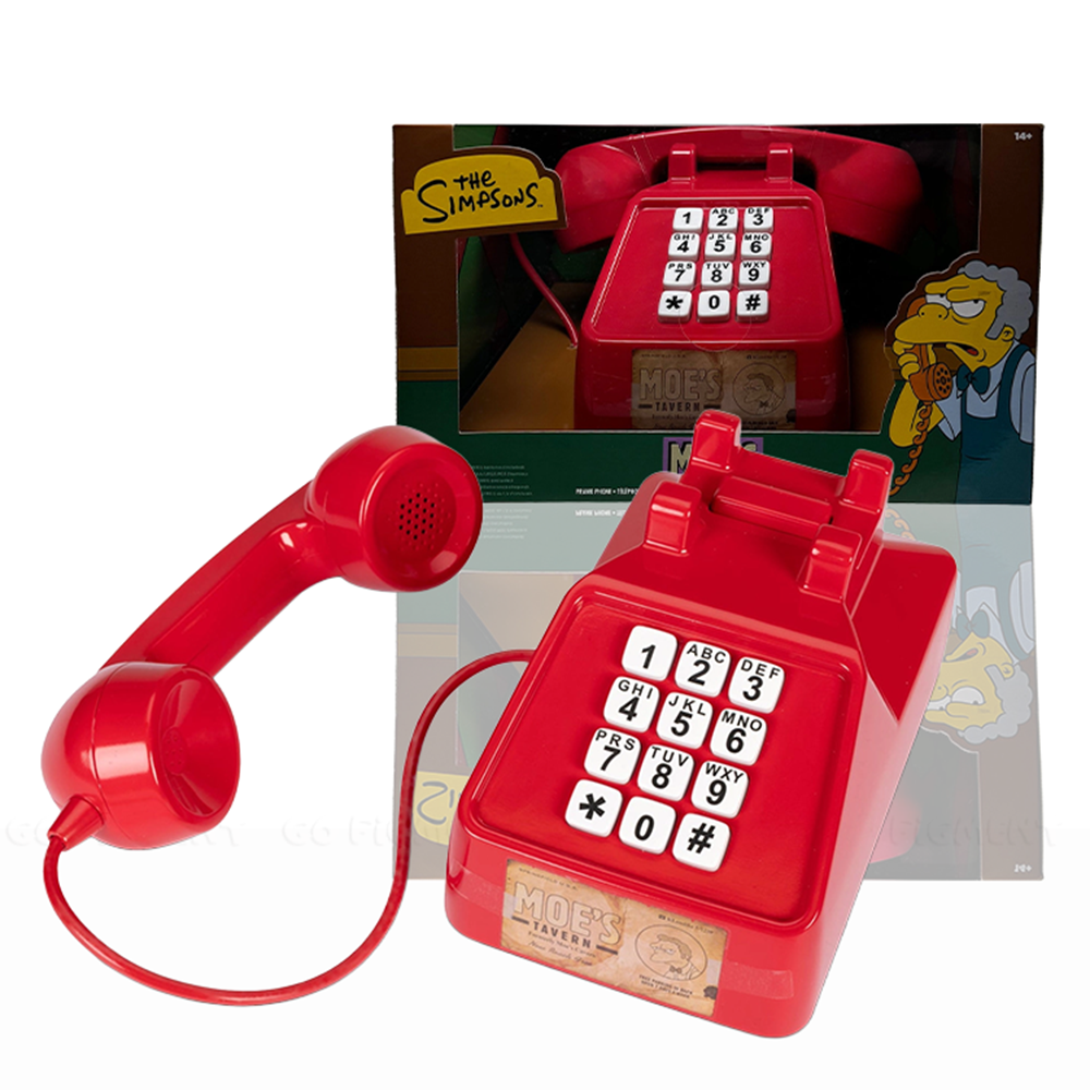 The Simpsons Moe's Tavern Prank Phone Officially Licensed Prop Replica by Jakks Pacific in red collectible design
