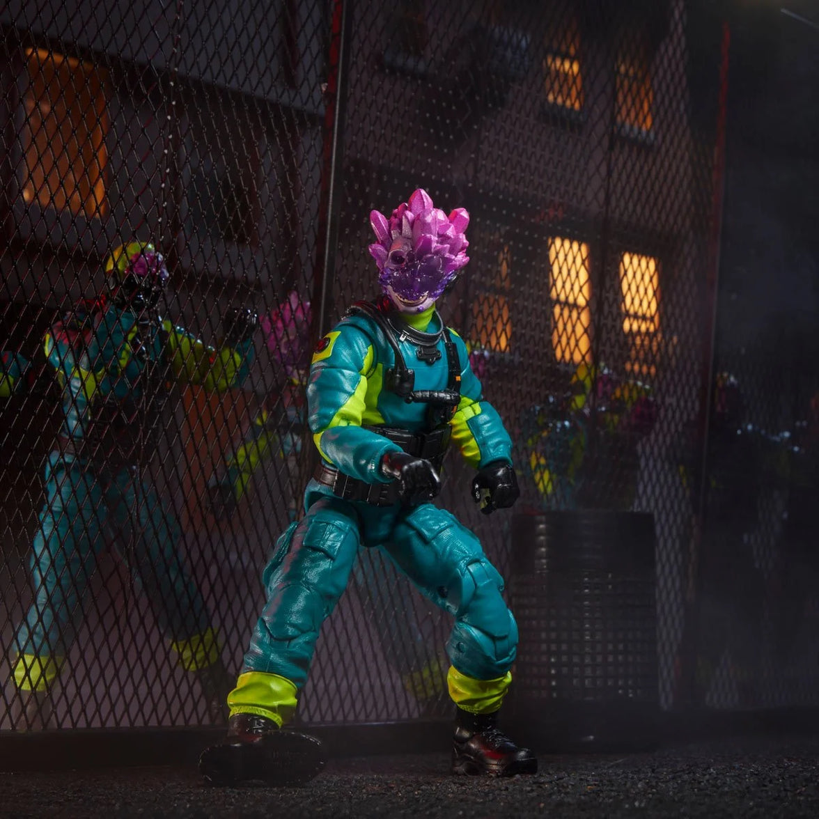 Mole Rat (Stage 2) "190" G.I. Joe Classified Series 6 inch COBRA Action Figure by Hasbro in a dynamic pose at night
