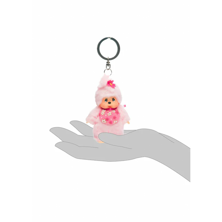 Sekiguchi Monchhichi Cherry Blossom Bebichhichi 4" Plush Keychain - NWT