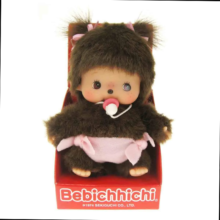 Sekiguchi Monchhichi Bebichhichi Sakura Girl 4.75" Monkey Plush - NWT