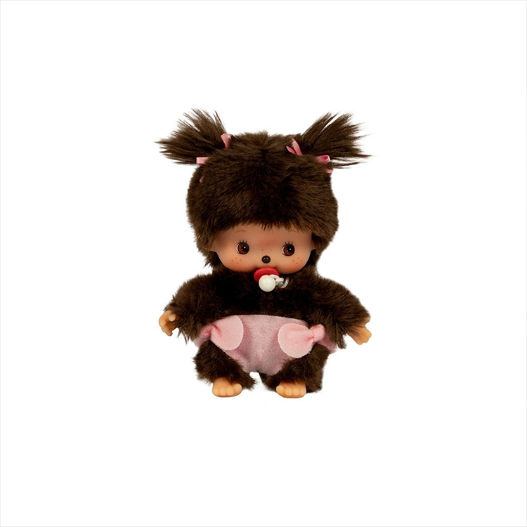 Sekiguchi Monchhichi Bebichhichi Sakura Girl 4.75" Monkey Plush - NWT