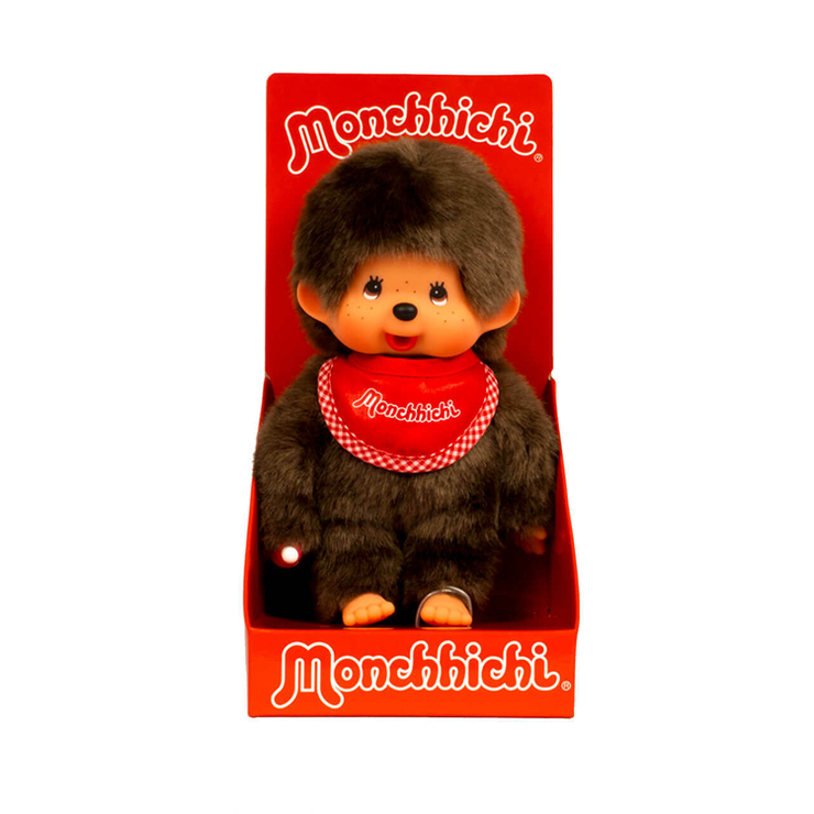 Sekiguchi Monchhichi Classic Boy with Red Bib 8" Monkey Plush - NWT