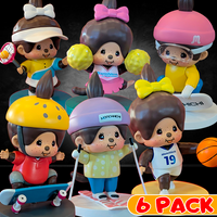 Sekiguchi Monchhichi 6 Pack BUNDLE Blind Box Complete Sport Series 4" Vinyl Figure