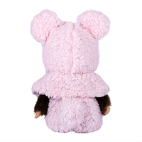Monchhichi Girl Leopard Hood & Boy Pink Bear Cape Plush Set - Sekiguchi