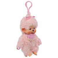 Monchhichi Fluffy Pink Beige Girl Plush 5.5 Inch Figure Bag Charm by Sekiguchi