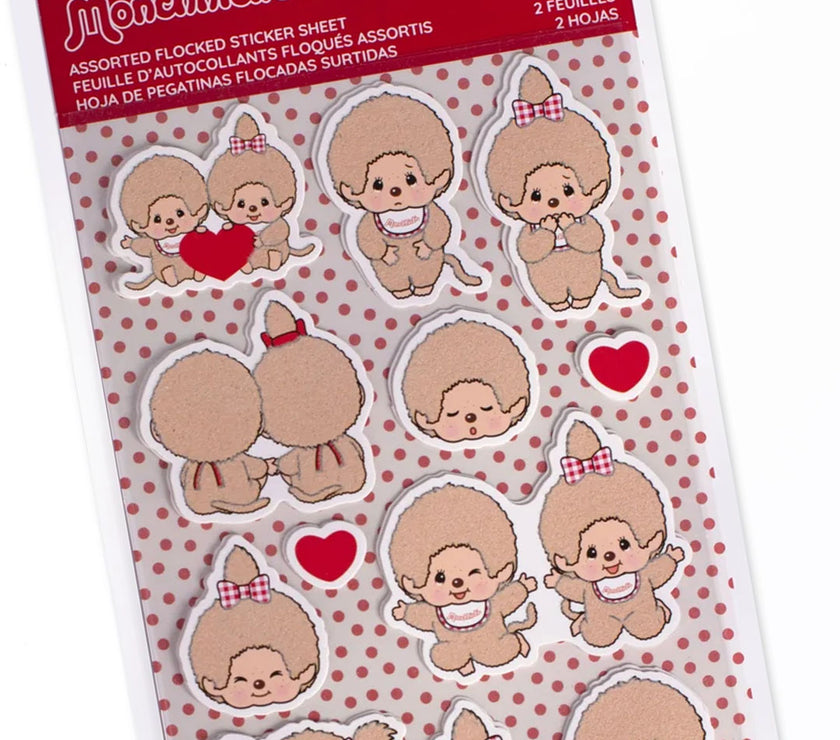 Monchhichi Fuzzy Sticker Sheets - 2 Pack