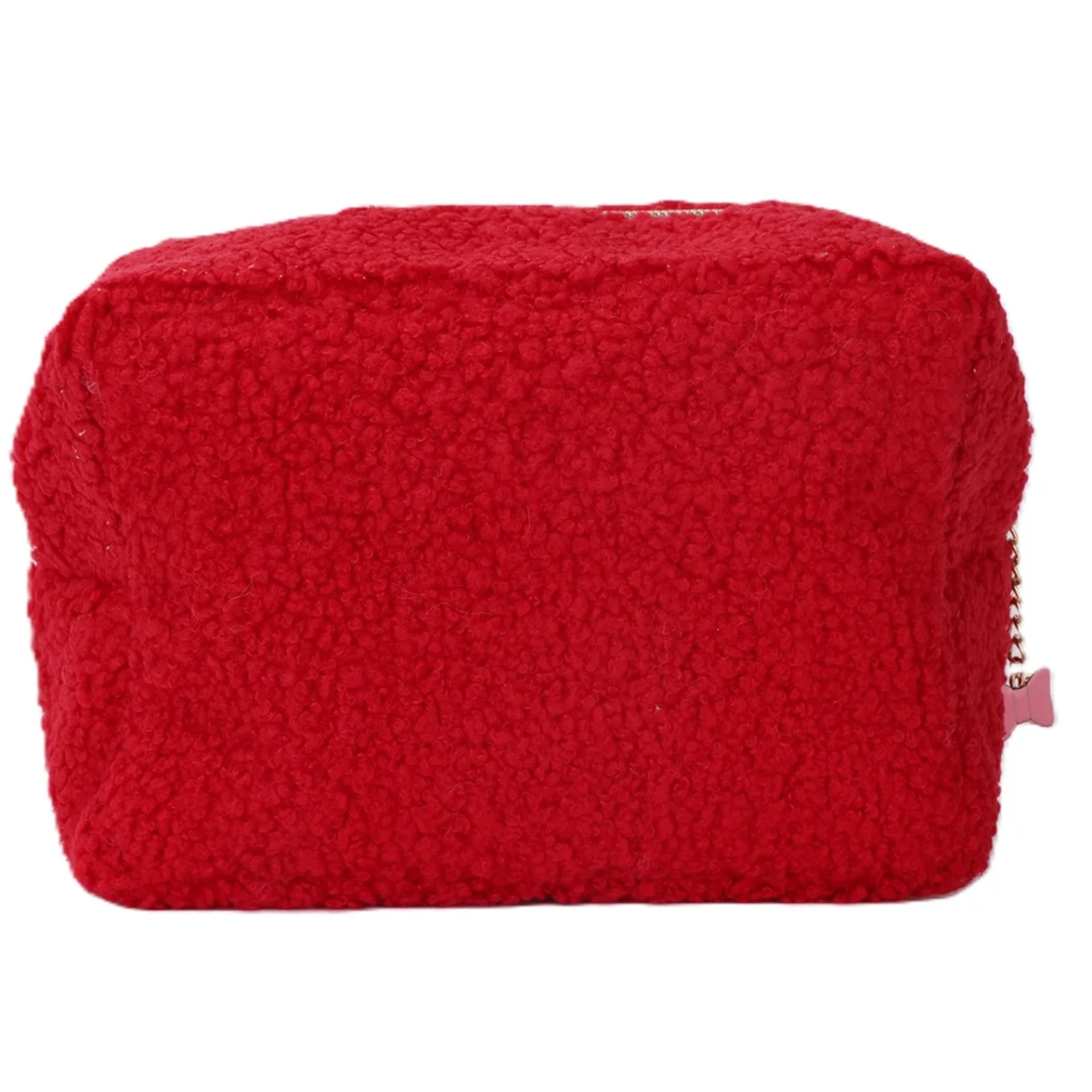 Monchhichi Girl Makeup Bag Pouch Sekiguchi Accessory in red plush fabric