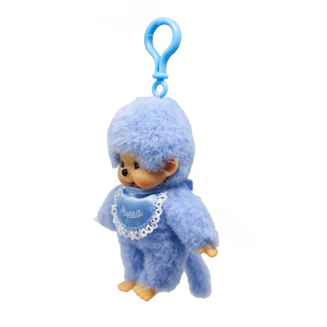 Monchhichi Lacie Blue Satin Bib Plush Keychain 4 Inch Figure