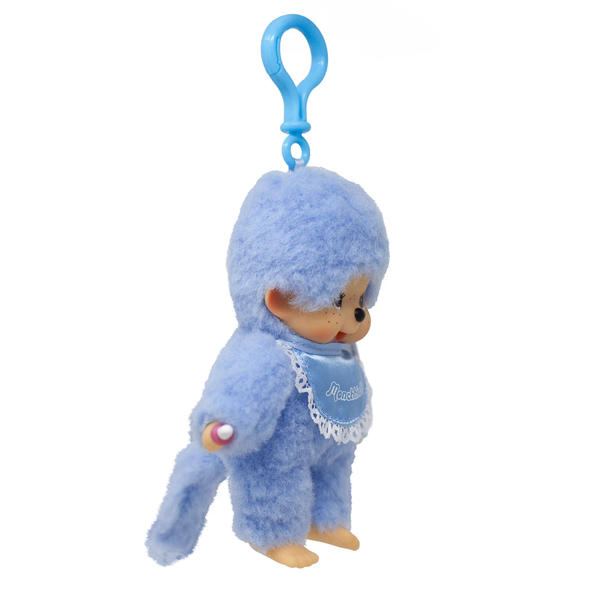 Monchhichi Lacie Blue Satin Bib Plush Keychain 4 Inch Figure