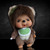 Sekiguchi Monchhichi Tanu Tanu Raccoon Dog Plush 4" Mascot Keychain - NWT