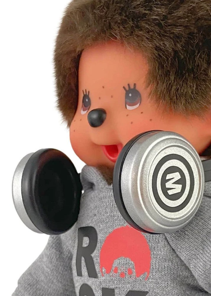 Monchhichi Pop Rockstar in Hoodie Plush 8 Inch Figure with Headphones by Sekiguchi