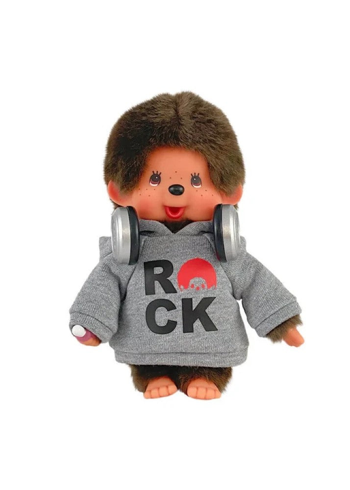 Monchhichi Pop Rockstar in Hoodie Plush 8 Inch Figure with Headphones by Sekiguchi