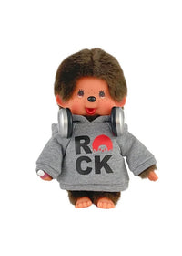Monchhichi Pop Rockstar in Hoodie Plush 8 Inch Figure with Headphones by Sekiguchi