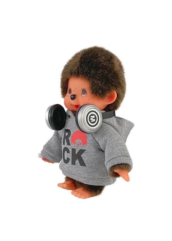 Monchhichi Pop Rockstar in Hoodie Plush 8 Inch Figure with Headphones by Sekiguchi