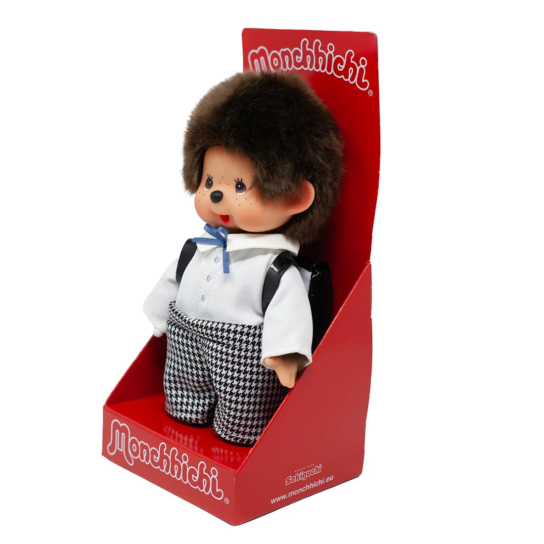 Monchhichi Japanese Style School Bag Boy 8-Inch Plush