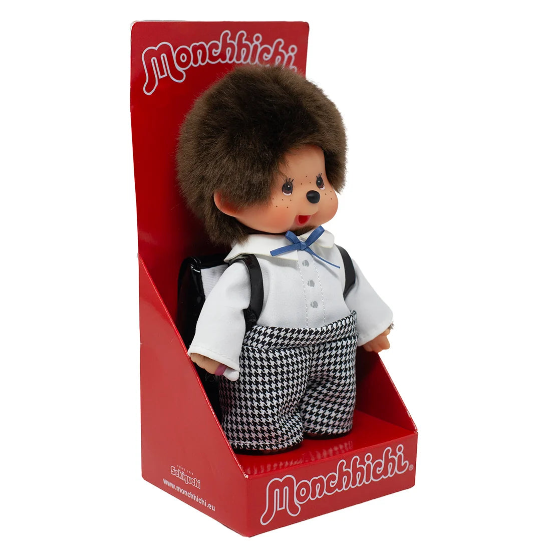 Monchhichi Japanese Style School Bag Boy 8-Inch Plush