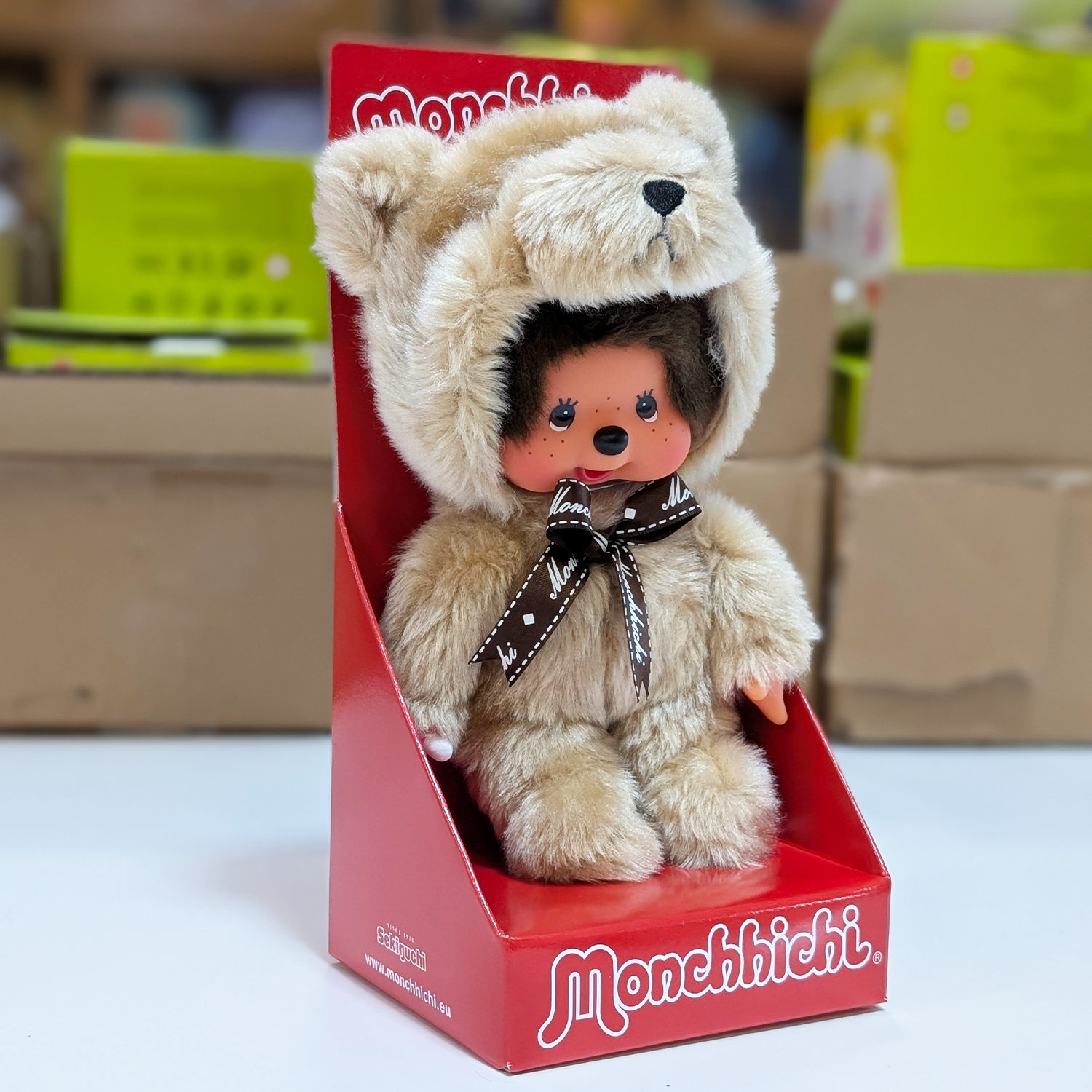 8" Large Monchhichi Doll - Animal Friend Teddy Bear - Authentic Monkey Plush, NWT