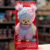 8" Large Monchhichi Doll - Girl as Tie-Dye - Authentic Monkey Plush, NWT