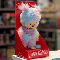 8" Large Monchhichi Doll - Girl as Tie-Dye - Authentic Monkey Plush, NWT