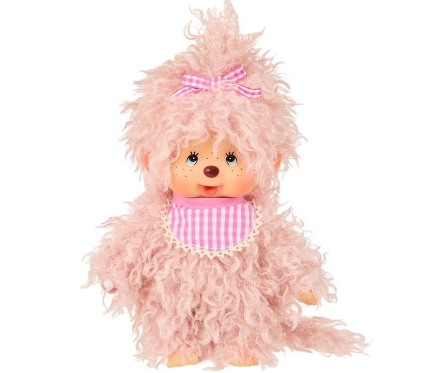 Sekiguchi Monchhichi Fluffy Pink Beige Plush 8" Monkey - NWT