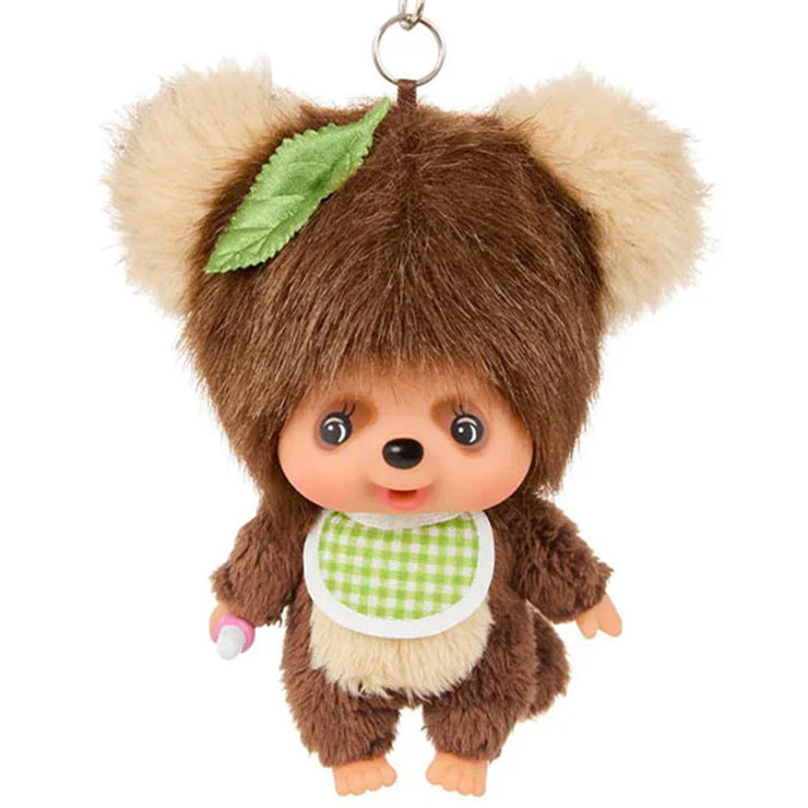 Sekiguchi Monchhichi Tanu Tanu Raccoon Dog Plush 4" Mascot Keychain - NWT