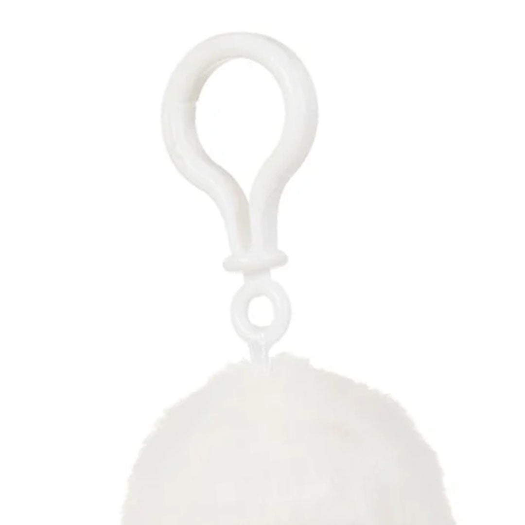Sekiguchi Monchhichi Boy Colors white plush 6 inch mascot clip keychain with soft fur and plastic clip