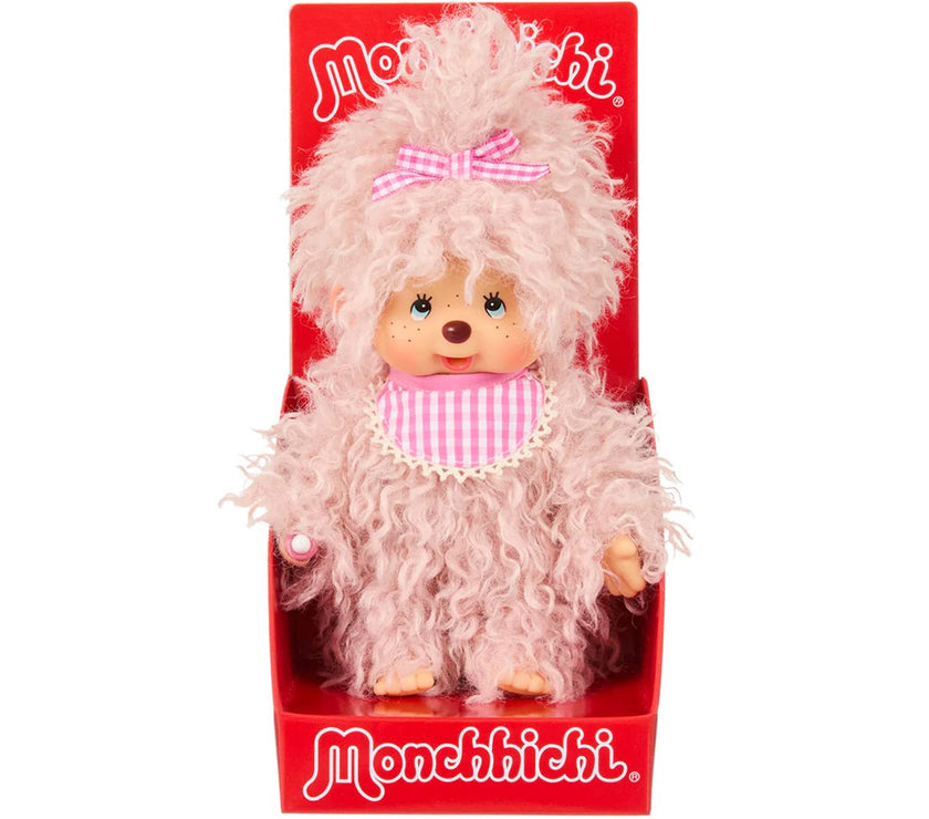 Sekiguchi Monchhichi Fluffy Pink Beige Plush 8" Monkey - NWT