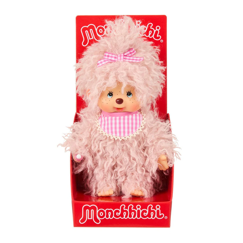 Sekiguchi Monchhichi Fluffy Pink Beige Plush 8" Monkey - NWT