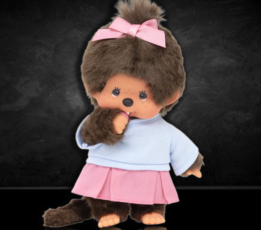 Sekiguchi Monchhichi Girl Pretty in Pink Plush 8" Monkey