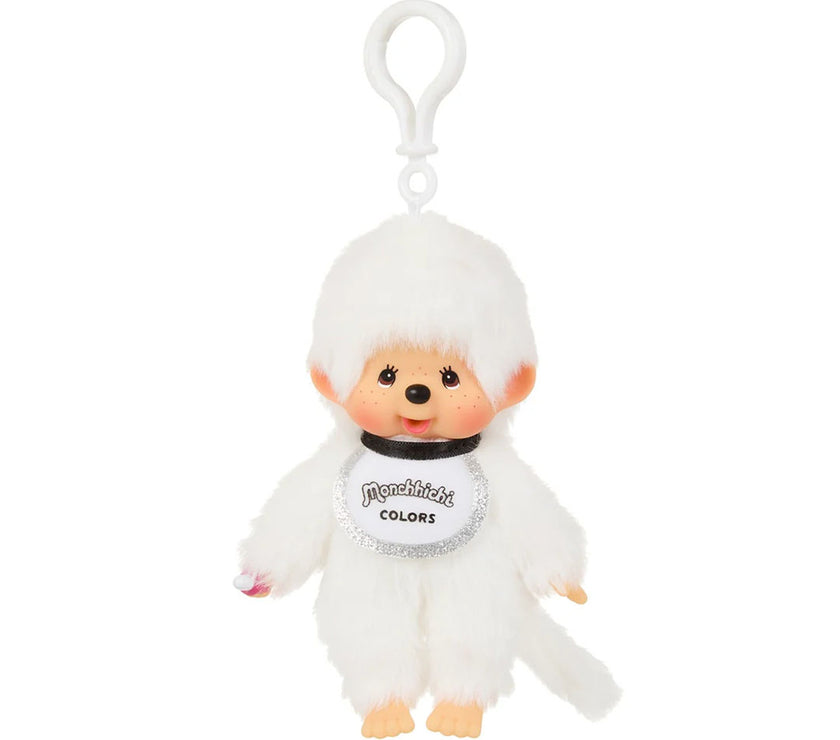 Sekiguchi Monchhichi Boy Colors: White Plush 6 inch Mascot Clip - NWT
