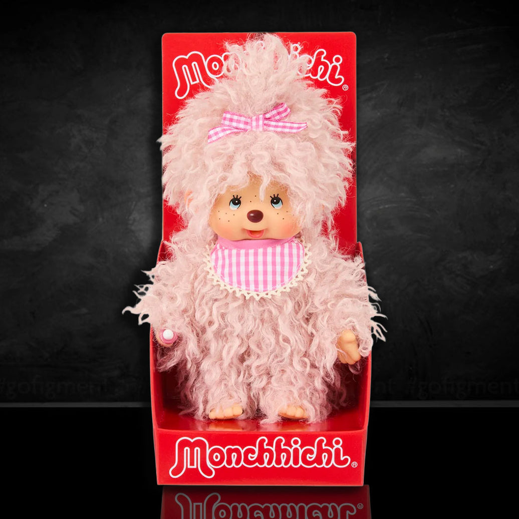 Sekiguchi Monchhichi Fluffy Pink Beige Plush 8" Monkey - NWT
