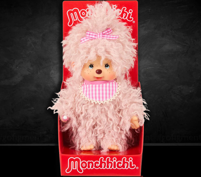 Sekiguchi Monchhichi Fluffy Pink Beige Plush 8" Monkey - NWT
