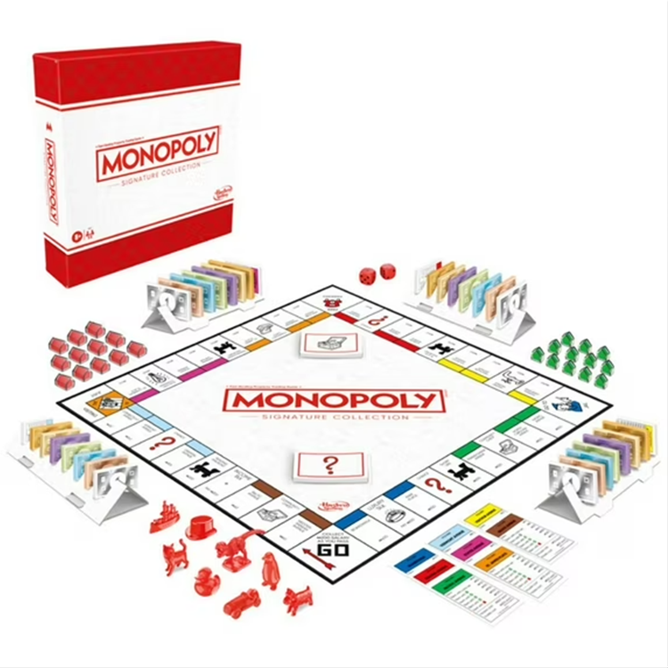 Hasbro Monopoly Signature Collection Premium Edition board game with deluxe wooden pieces and elegant packaging