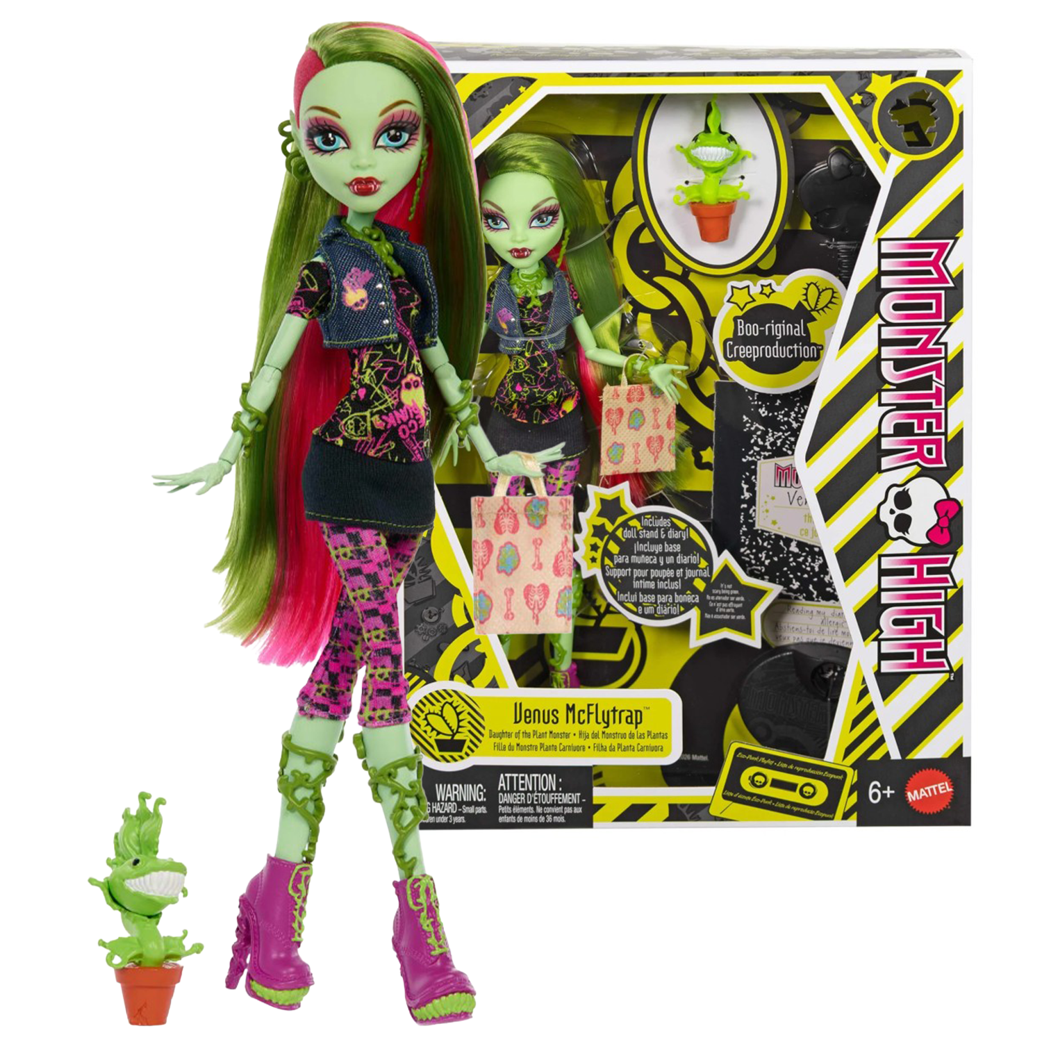 Venus McFlytrap Monster High Boo-Riginal Creeproduction 10.5 Inch Fashion Doll Figure by Mattel in boxed packaging