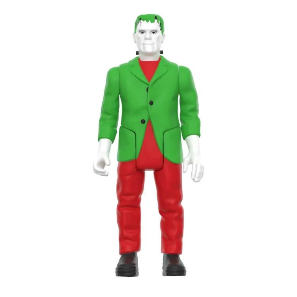 Hasbro Universal Monsters ReAction figure dressed in festive green and red holiday outfit standing upright on white background