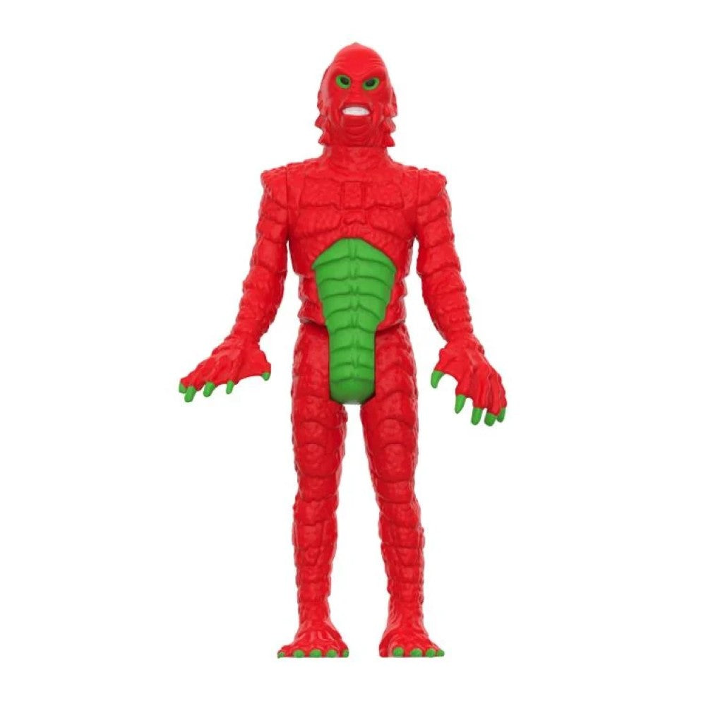 Hasbro Universal Monsters ReAction red and green swamp creature action figure standing upright on white background