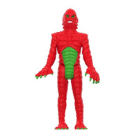 Hasbro Universal Monsters ReAction red and green swamp creature action figure standing upright on white background