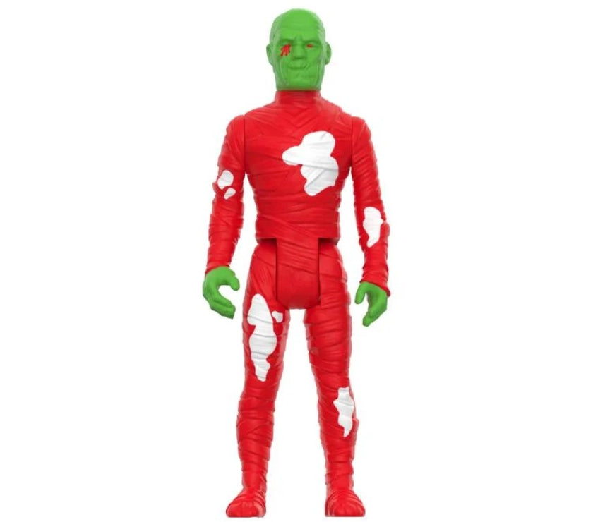 Hasbro Universal Monsters ReAction festive green and red mummy action figure with holiday theme